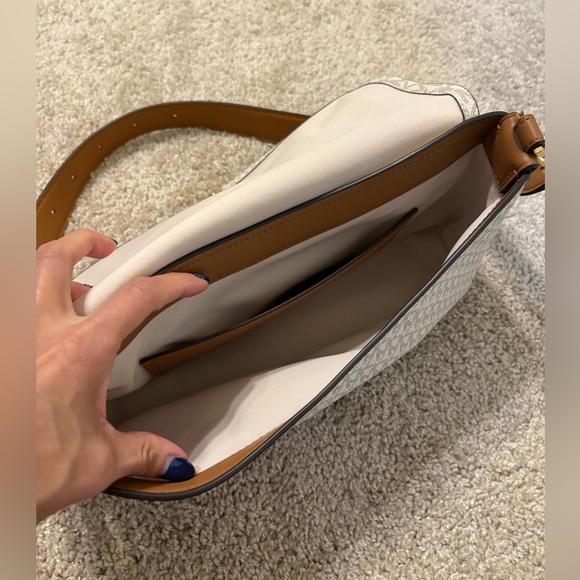 SOLD--> Michael Kors Monogram Cream Crossbody Bag - Picture 5 of 9